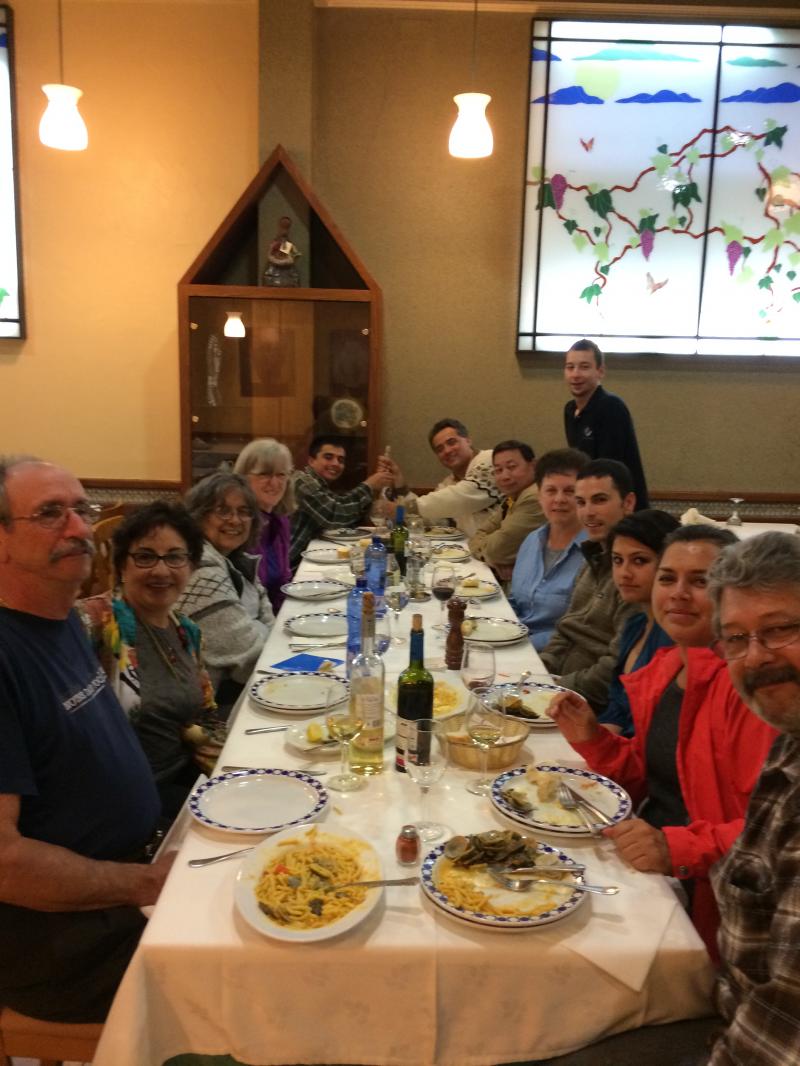 Dinner with fellow pilgrims